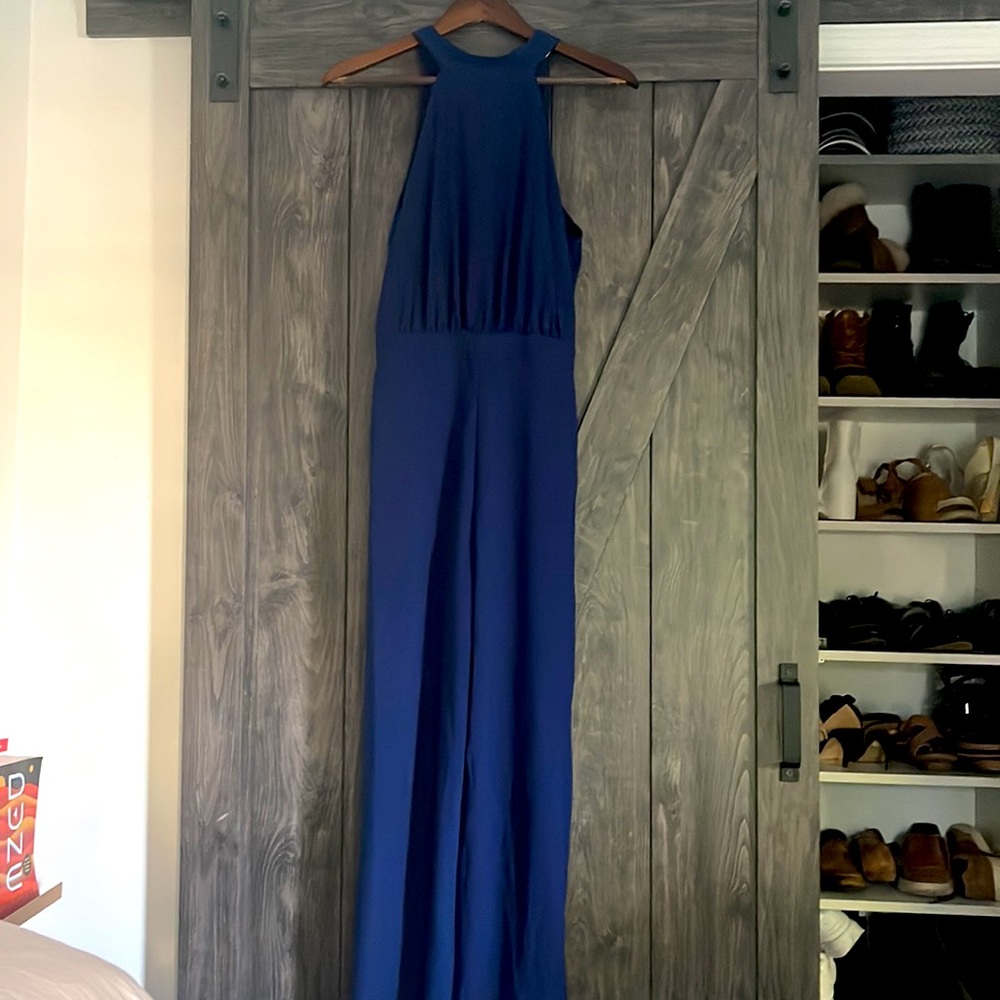 Naked Zebra navy wide leg jumpsuit